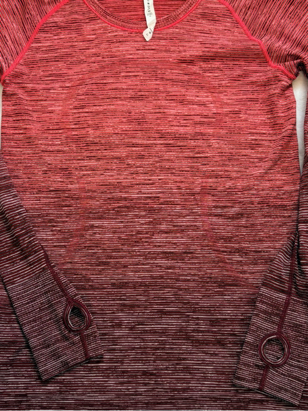 LULULEMON Swiftly Tech Long Sleeve Crewneck Red Alert Womens Size 12 - Picture 7 of 9